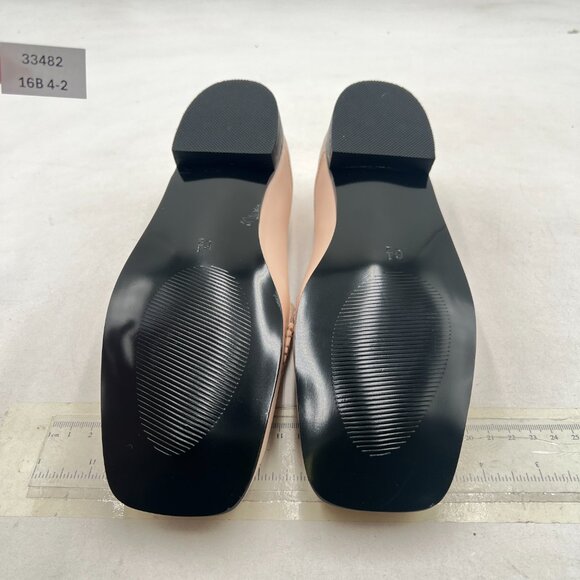 YDN Pink Chunky Low Heel Loafer Closed Square Toe Slip On Fashion Office Shoe - Picture 7 of 8